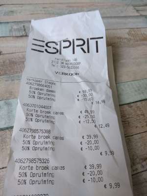 [lokaal?] 75% korting in store op zomer sale @ Esprit