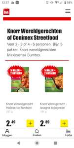 Knorr Wereldgerechten en Conimex Streetfood, 5 halen 2 betalen @ Dirk