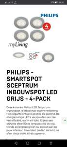 Philips - SmartSpot Sceptrum Inbouwspot LED Grijs - 4-pack