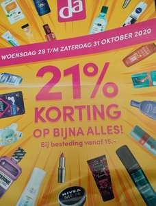 21% korting op bijna alles bij besteding vanaf €15 @ DA