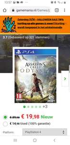 Assasin's Creed Odyssey PS4, ook nog 10% korting er boven op. Dus dan kom je op een bedag van rond de €17.00!!