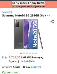 Samsung Note20 5G 256GB Gray  €705