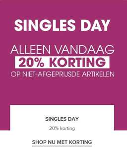 SINGLES DAY | 20% KORTING @ ziengs.nl