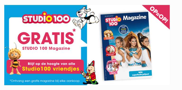 Gratis studio 100 magazine bij elke aankoop in de winkel