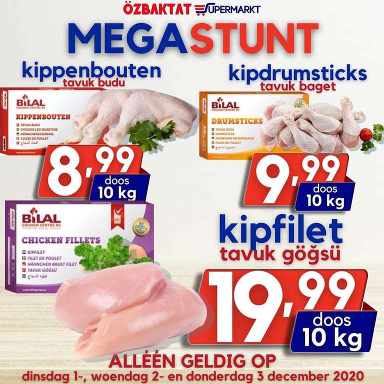 [LOKAAL] 10kg kipfilet €19,99 en andere ook goedkoop @Özbaktat Supermarkt