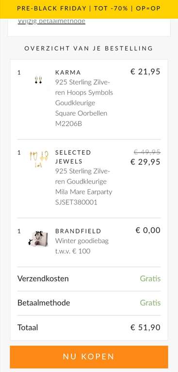 Brandfield Goodiebag t.w.v. €100
