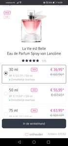 La Vie Est Belle parfum 39% korting (zoals site aangeeft) plus extra 10% korting met kortingscode EN GRATIS Samples!
