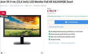 Acer 23.6 inch LCD Monitor full HD KA240HQB