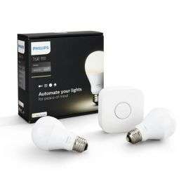 Philips Hue Smart Home LED Starter Kit | Bridge + 2x E27 LEDbulb Wit 2700K voor € 49,99 @lampdirect.nl