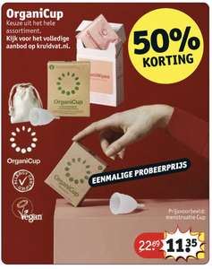 Organicup 50% korting, menstruatiecup