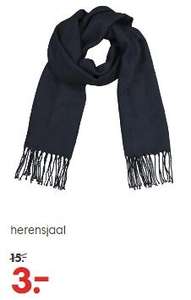 Sjaals voor heren, afgeprijsd van €15 naar €3 p.s. @ HEMA
