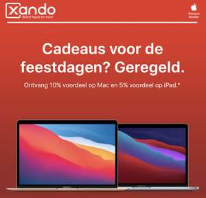 10% korting op Macs 5% Korting op iPad@Xando