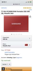 Samsung T7 portable SSD usb-c 500Gb