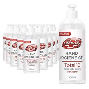 12 x 500ml Unilever Lifebuoy Hand Disinfectant Handgel