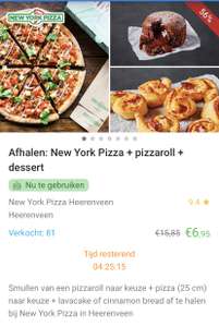 [LOKAAL] 25 cm NY Style pizza + pizzaroll + dessert bij New York Pizza