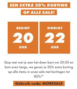 20% extra korting op sale ASOS (20:00-22:00)