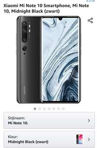 Xiaomi mi note 10 (zwart) € 399,- @Amazon.nl, elders vanaf 494