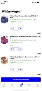 Bol.com Schwarzkopf shampoo €1,- per stuk