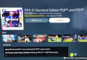 FIFA 21 (PS4/PS5) voor €12,59 door in-game aankoop via FIFA 20 @ PSN/PS+