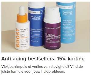15% korting op anti-aging-bestsellers + €5 extra [va €25] @ Paula's Choice