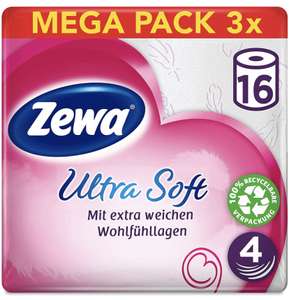 48 rollen 4-laags Zewa Ultra Soft toiletpapier (150 vel - spaarabo)