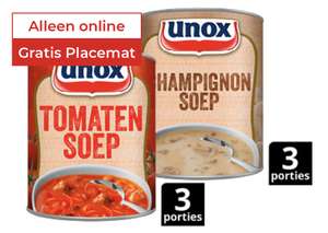 Unox soep in blik 1+1 + gratis placemat