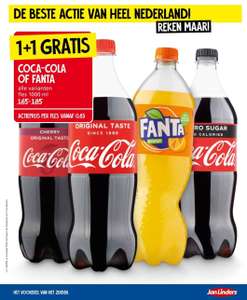 [1+1 gratis] Liter flessen Coca-Cola/Fanta @Jan Linders