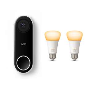 Nest Hello + Philips Hue White Ambiance Bluetooth duo pack voor €224,95 @ tink