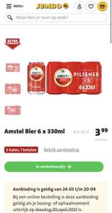2x Sixpack Amstel blikjes nu 3,99 bij Jumbo