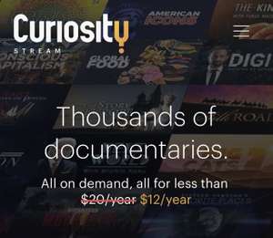 CuriosityStream - Earth Day korting - 40%