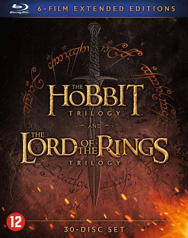 Film box: Lord of the rings & Hobbit trilogy extended edition blu rays
