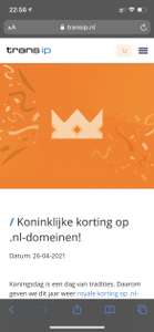 Koningsdag: .nl domeinnaam voor €1,21