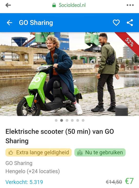Go sharing deelscooters korting voor alle locaties