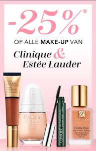 25% korting op alle make-up van Clinique en Estée Lauder @ Douglas