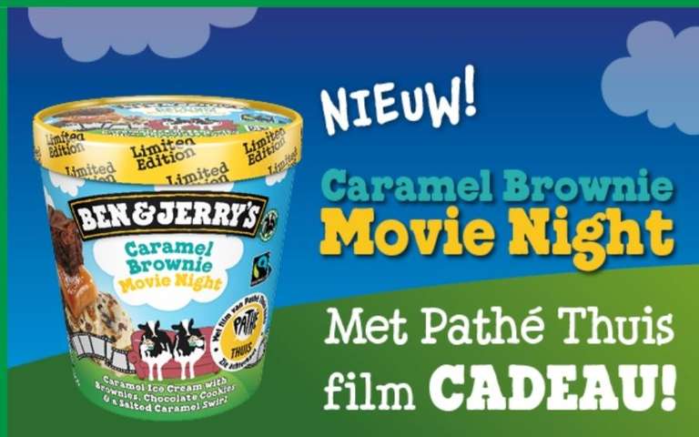 New york pizza. Ben and Jerry’s Caramel Brownie movie night met pathe thuis film cadeau