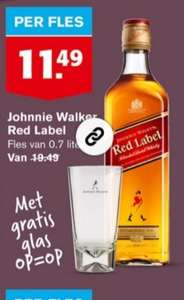 Hoogvliet Johnnie walker red label met gratis glas