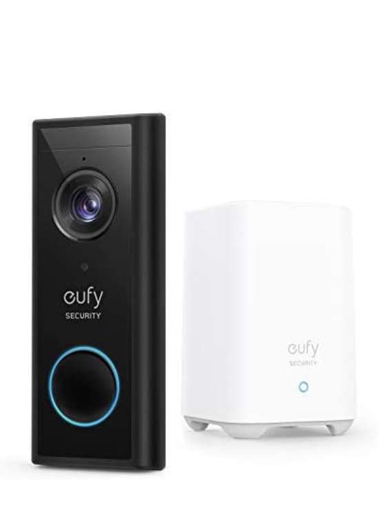 Eufy Security, draadloze videodeurbel met accu, 2K HD en inclusief Homebase 2