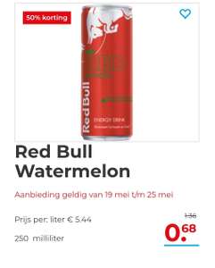 Red Bull Watermeloen met 50% korting!