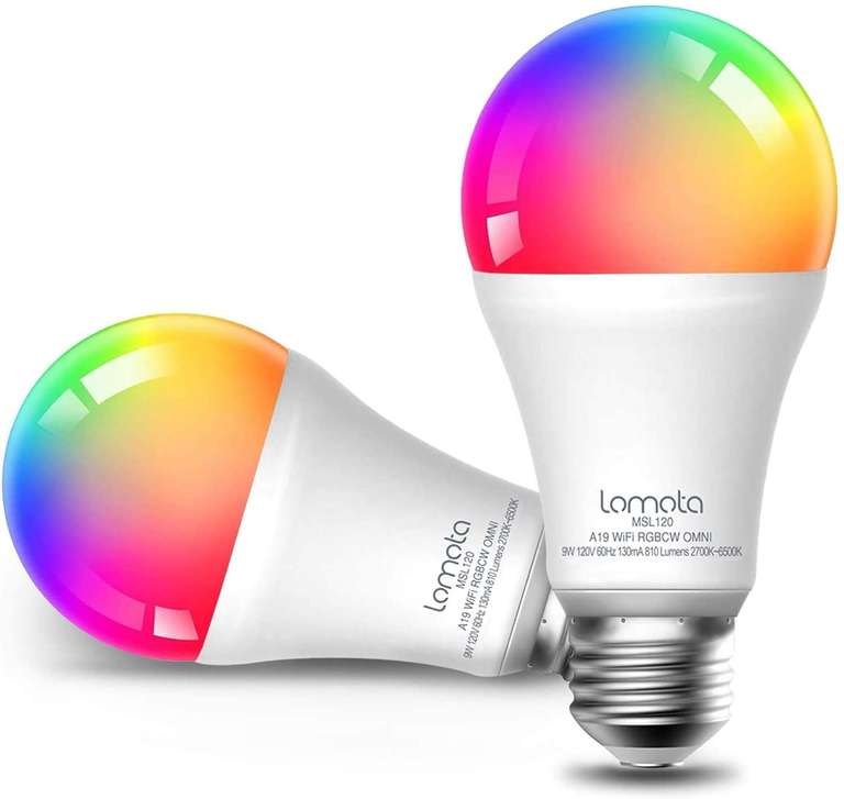 Lomota Smart LED E27 lampen (2 stuks) voor €11,99 @ Amazon.nl