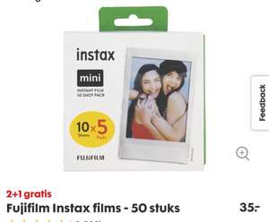 Fujifilm instax film 2+1 gratis HEMA