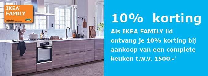 10% korting op complete keukens t.w.v. min. €1500 @ IKEA Amsterdam