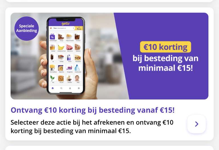 [Lokaal: Amsterdam] terugkerende €10 korting bij Getir