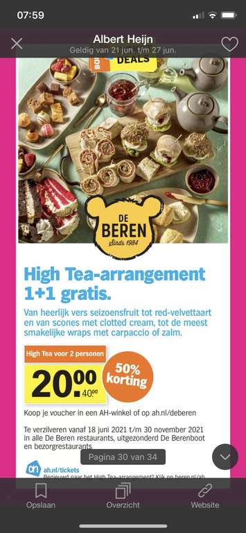 High-tea arrangement 1+1 gratis