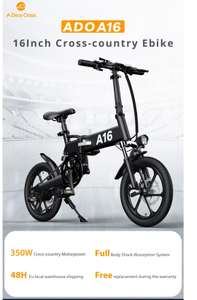 [EU DIRECT] ADO A16 250W 36V 7.8Ah 16 inch Electric Bike 25km/h