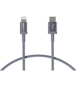 AmazonBasics 1.8m USB‑C-naar-Lightning-kabel van gevlochten nylon, MFi-gecertificeerde lader voor iPhone