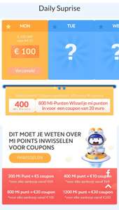 Mi.com -20€ coupon / 800 punten