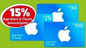 15% bonustegoed App Store & iTunes kaarten (niet online) @ Kruidvat + Trekpleister
