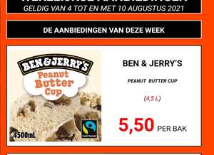 Ben & Jerry’s Schepijs Peanut Butter Cup 4,5 liter (De Bakker en De Vries)