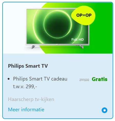 Philips Smart TV cadeau bij een nieuw 1-jarig internet (& TV) abonnement @ KPN