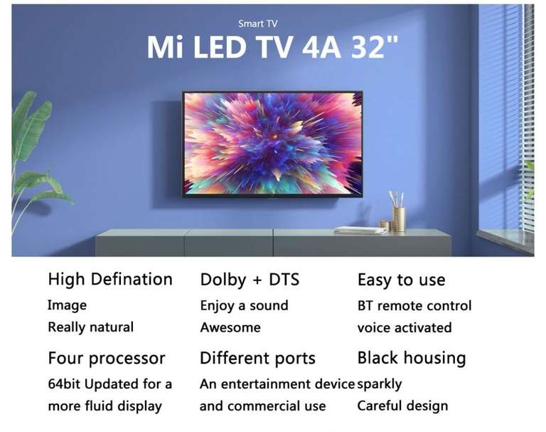 [Nu €175,14] Xiaomi Mi Smart TV 4A 32 Inch Voice Control 5G WIFI bluetooth 4.2 HD